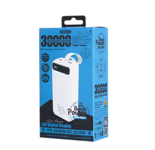 Power Bank 30000mAh RPP-522 REMAX - Blanc