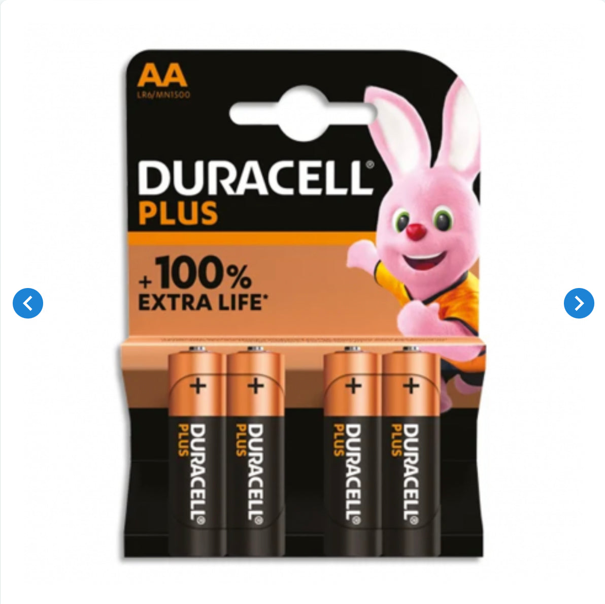 Piles Alcalines AA Duracell Plus Power 1.5V x 4pcs