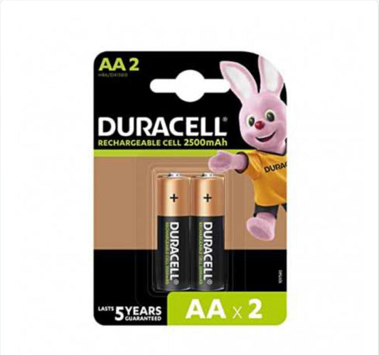 Piles Rechargeables AA 2500mAh DURACELL HR6 DX1500 x 2pcs