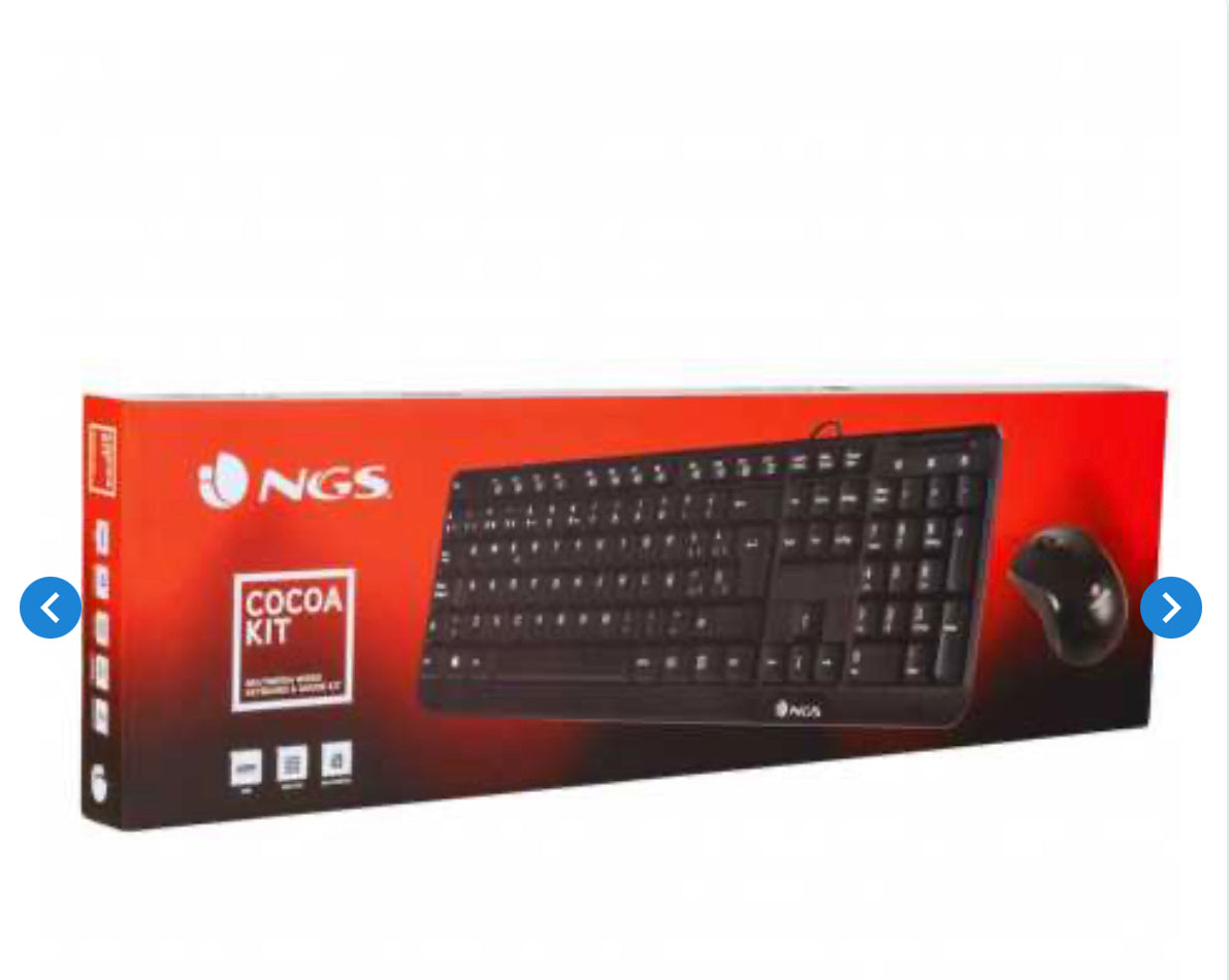 Ensemble Souris et Clavier Multimédia Filaires Français AZERTY - NGS - Noir