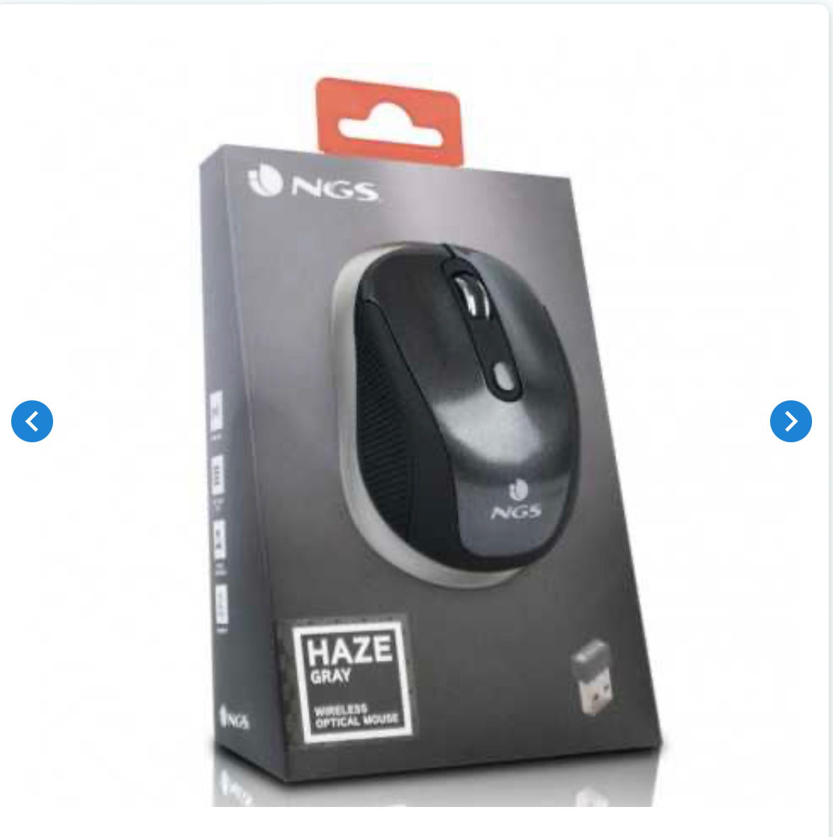 Souris Optique Sans Fils NGS Haze Grey 2,4 GHZ Avec Nano Récepteur - 800/1600 DPI - Gris