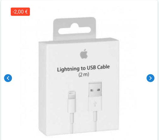 Câble USB / Lightning - 2M - Retail Box (Apple)