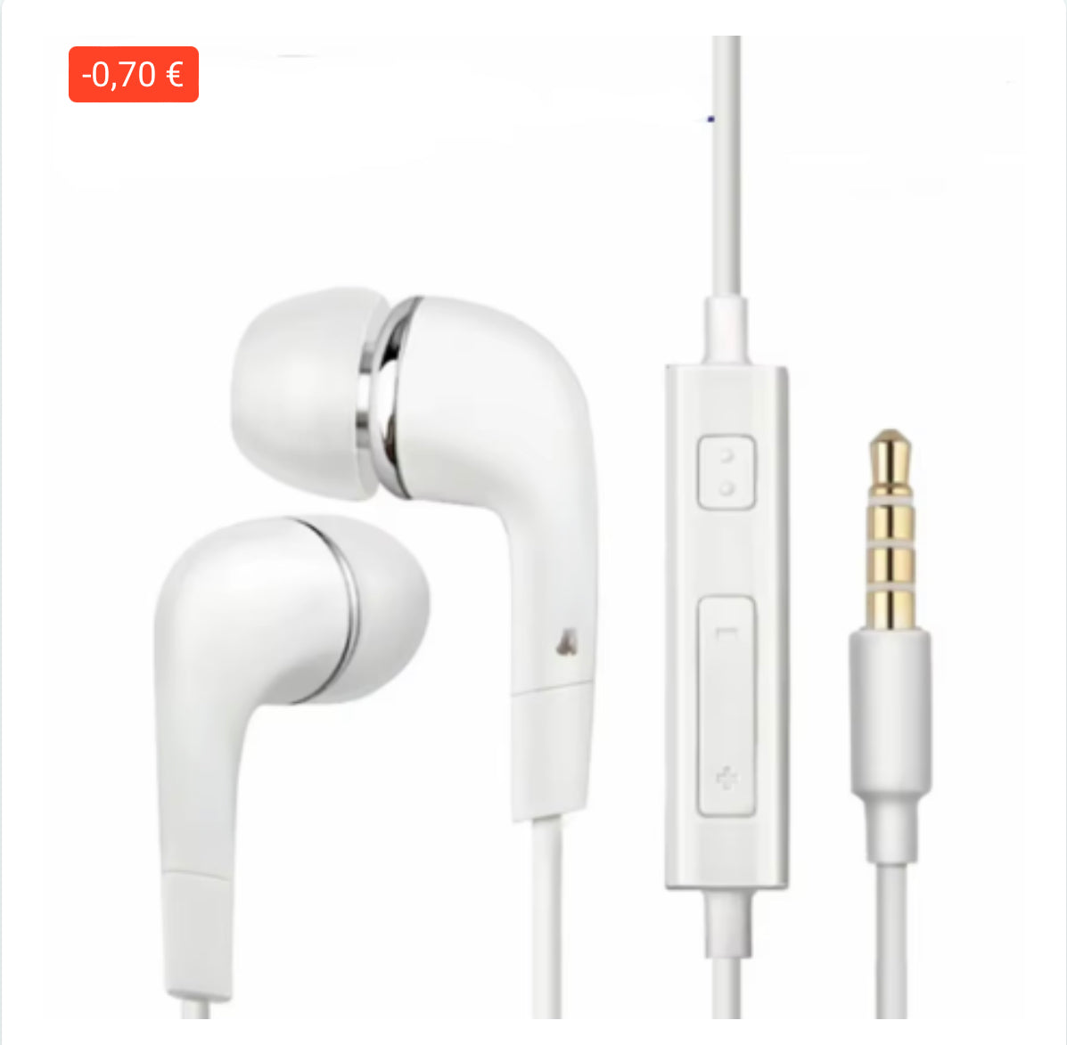 Ecouteurs Kit Main libre Intra-Auriculaire Jack 3,5mm Blanc - Vrac