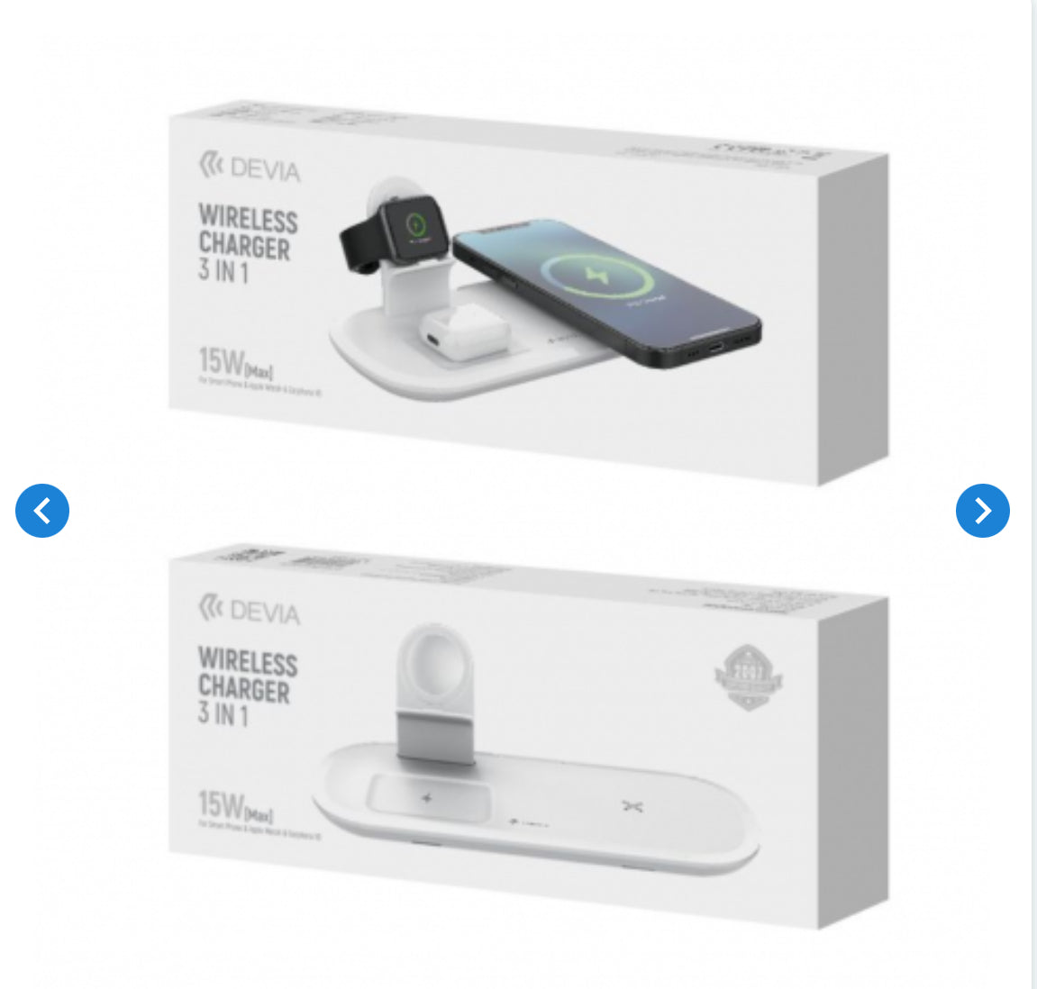 Chargeur Sans Fil Magnétique 3 en 1 (iPhone 15W, AirPods 3W, iWatch 2W) - Devia Smart Series