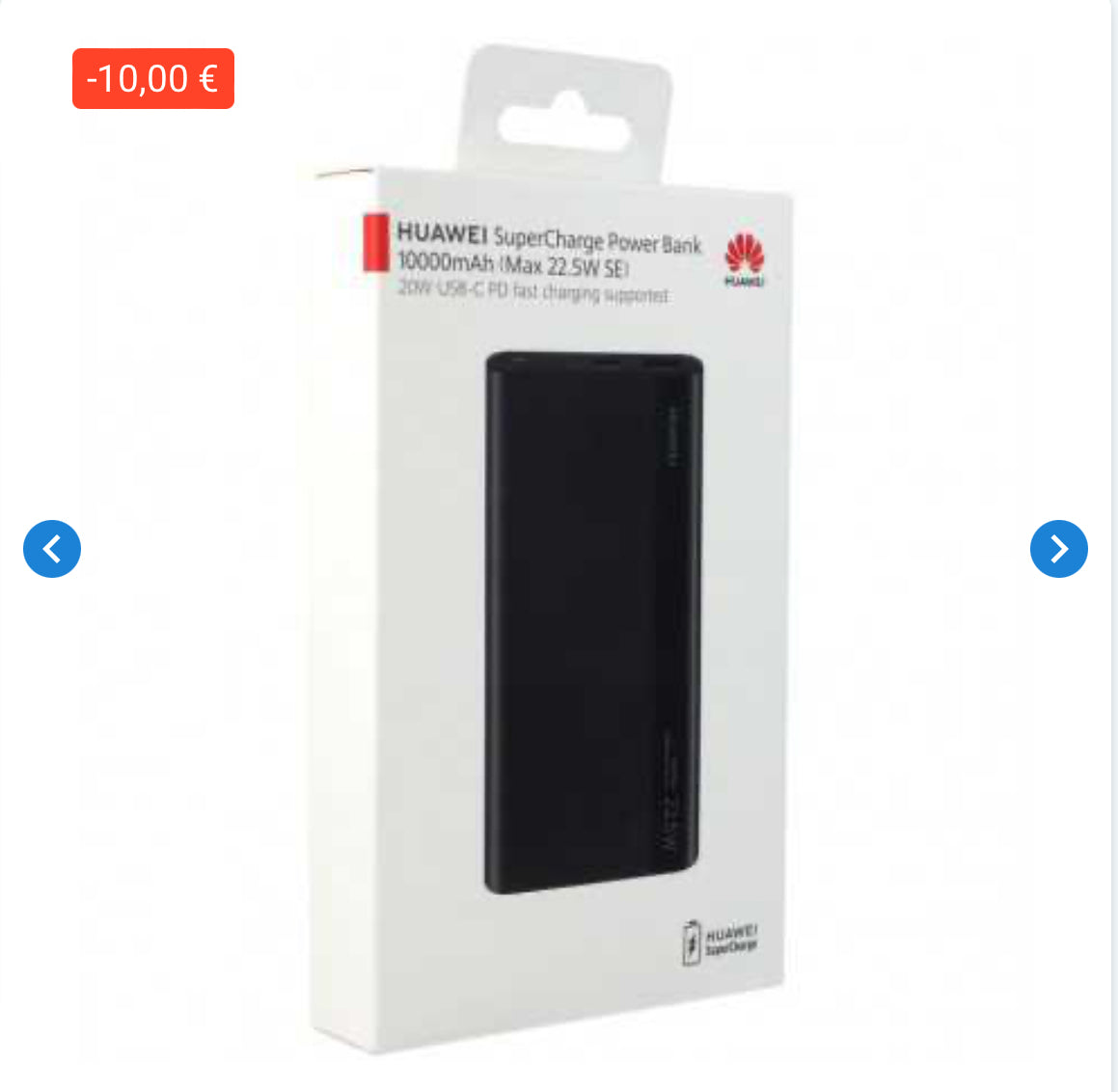 Power Bank Huawei SuperCharge 10000mAh 22.5w Noir (Origine)