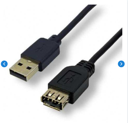 Rallonge USB 2.0 Type A mâle / femelle - 1m Noir