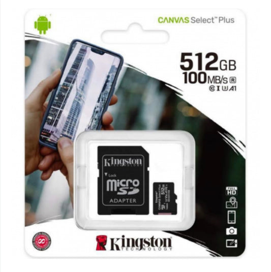 Carte Mémoire Kingston Canvas Select Plus 512 Go - Micro SDHC + Adaptateur SD (Origine)