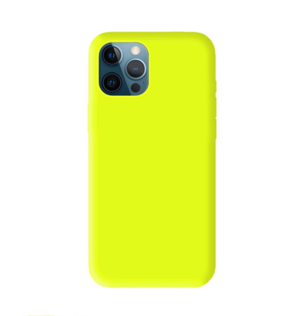 Coque Silicone unie mat Jaune Flash Apple