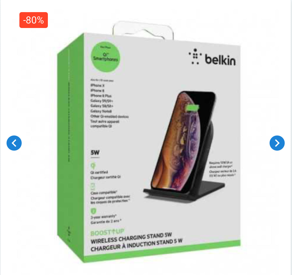 Chargeur sans fil Belkin Boost up Compatible Qi