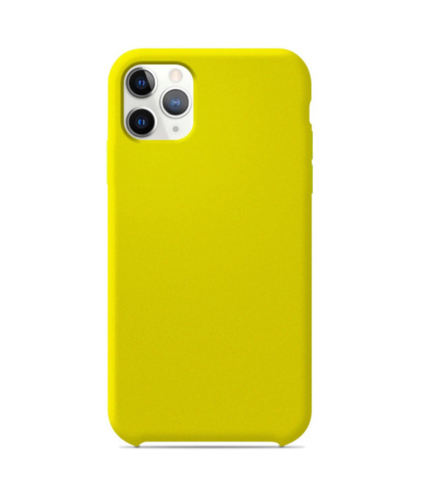 Coque Silicone Unie Soft Touch Jaune Apple