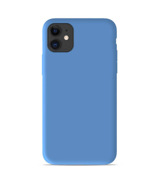 Coque silicone unie mat Bleu Apple