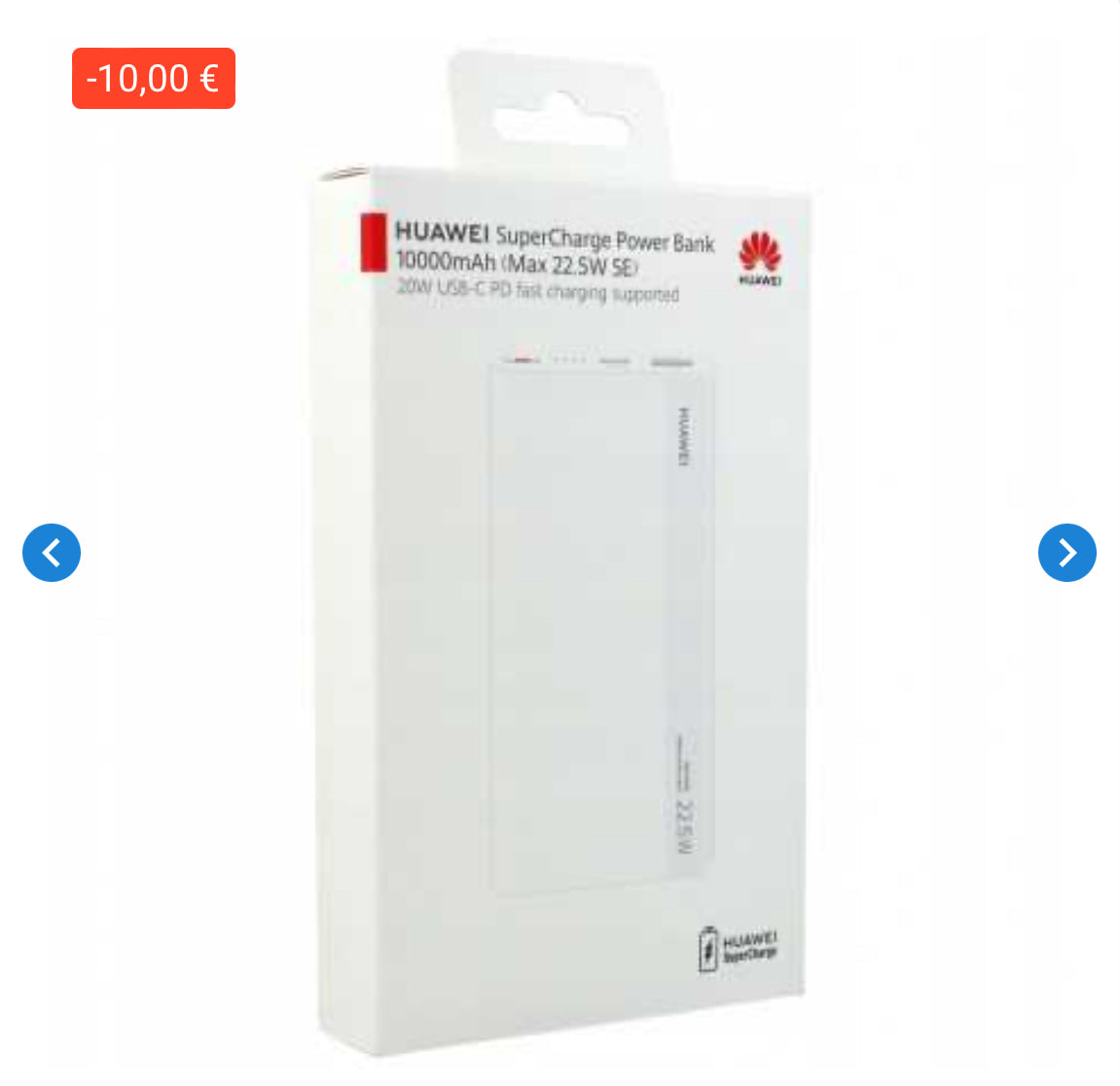 Power Bank Huawei SuperCharge 10000mAh 22.5w Blanc (Origine)