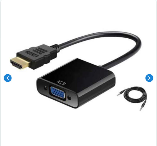 Adaptateur HDMI(HDTV) vers VGA avec Cable Audio - 25cm - Noir