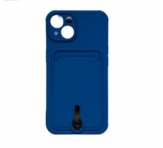 Coque en Silicone iPhone avec Porte Carte Bleu