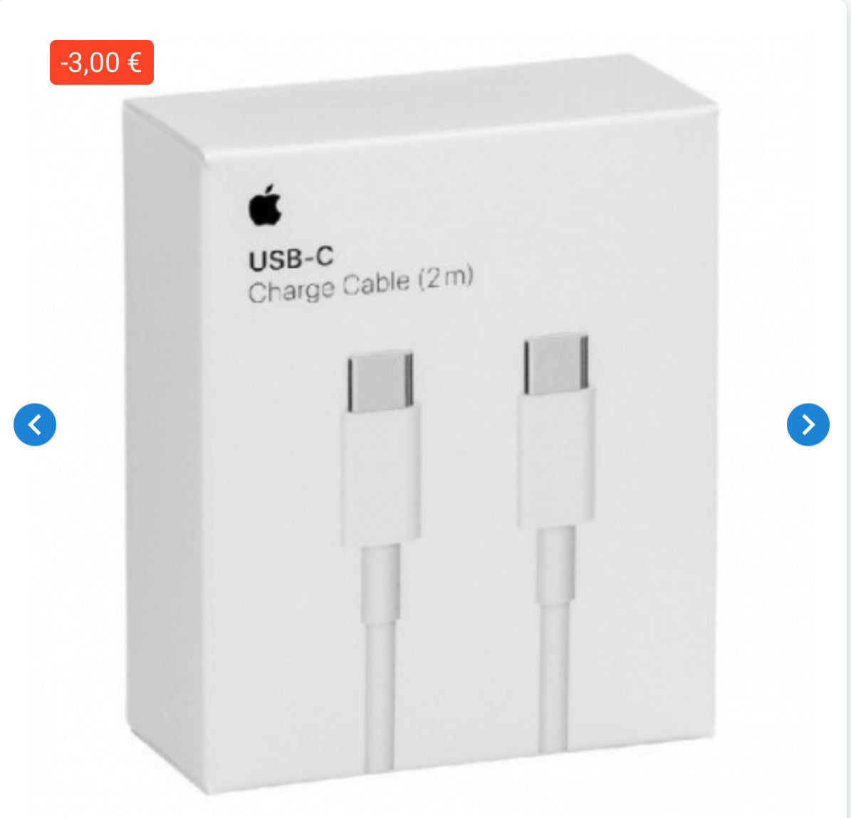 Câble USB-C / USB-C - 2M - Retail Box (Apple) Originale