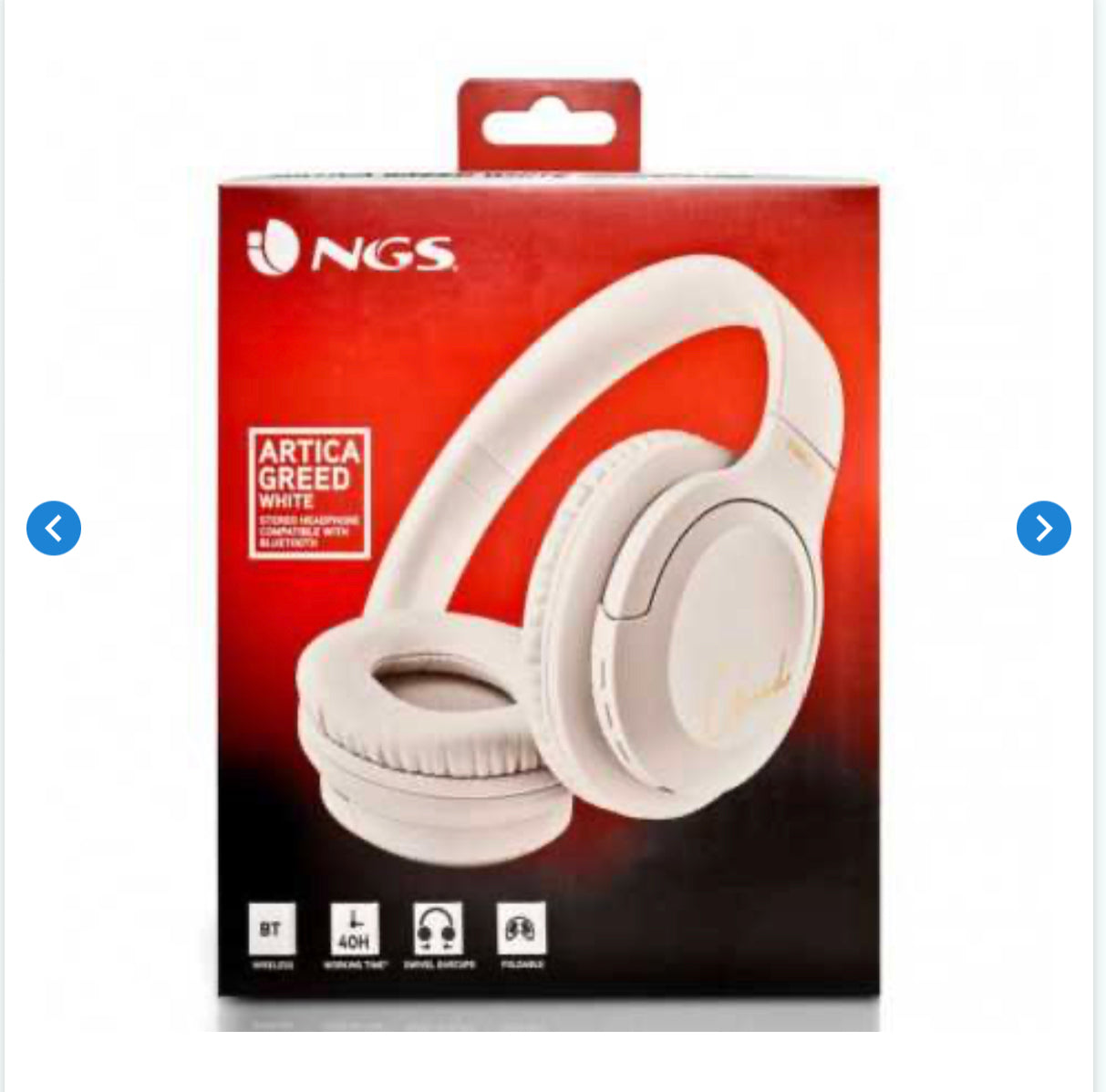 Casque Sans Fil NGS Artica Greed White Avec Microphone - Blanc