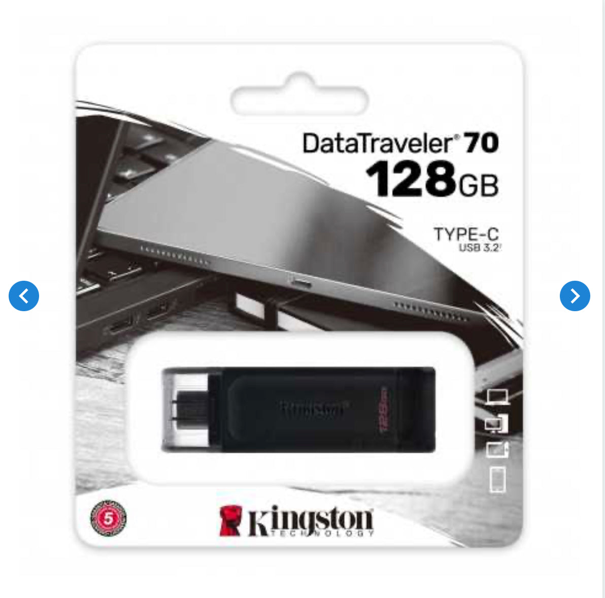 Clé USB Kingston DataTraveler USB-C (Type-C) 128 Go