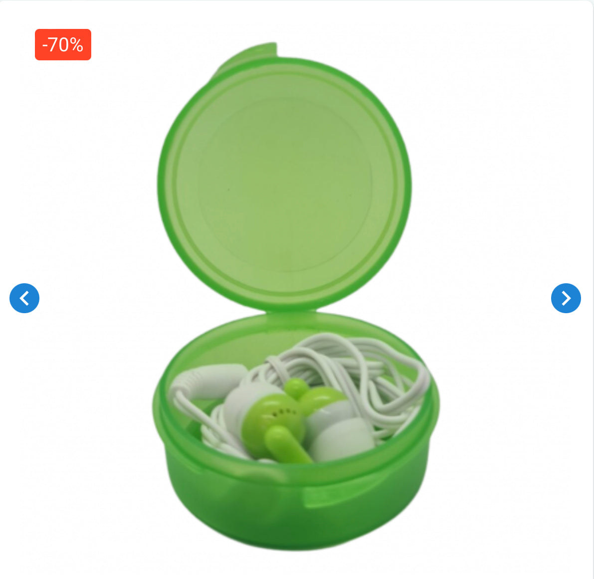 Ecouteurs Filaires Jack 3.5mm - Pixika - Intra Auriculaire + Boîte de Rangement - Vert