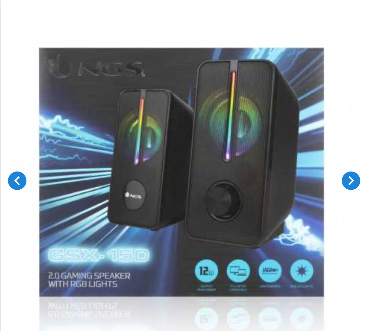 Enceinte Clés USB avec Éclairage LED RVB Puissance 20 W - Noir - NGS