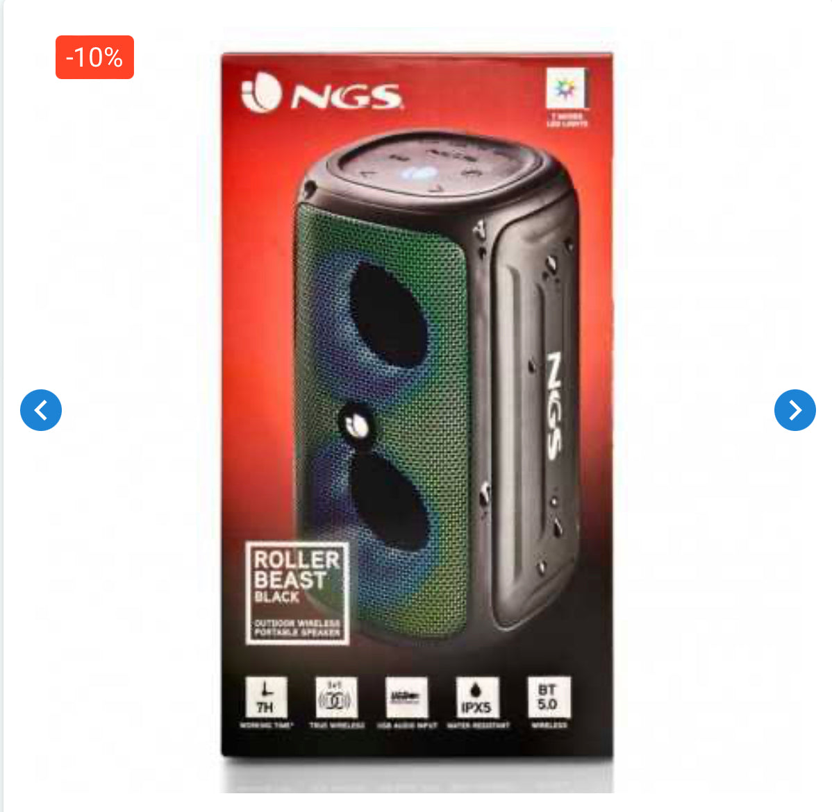 Enceinte Bluetooth NGS Roller Beast IPX5 32W - Noir