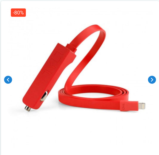 Cable allume-cigare USB + Lighting TYLT MFi - Rouge