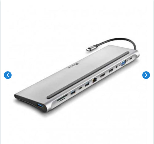 Adaptateur USB - C Multiports 12 En 1 - Gris - NGS