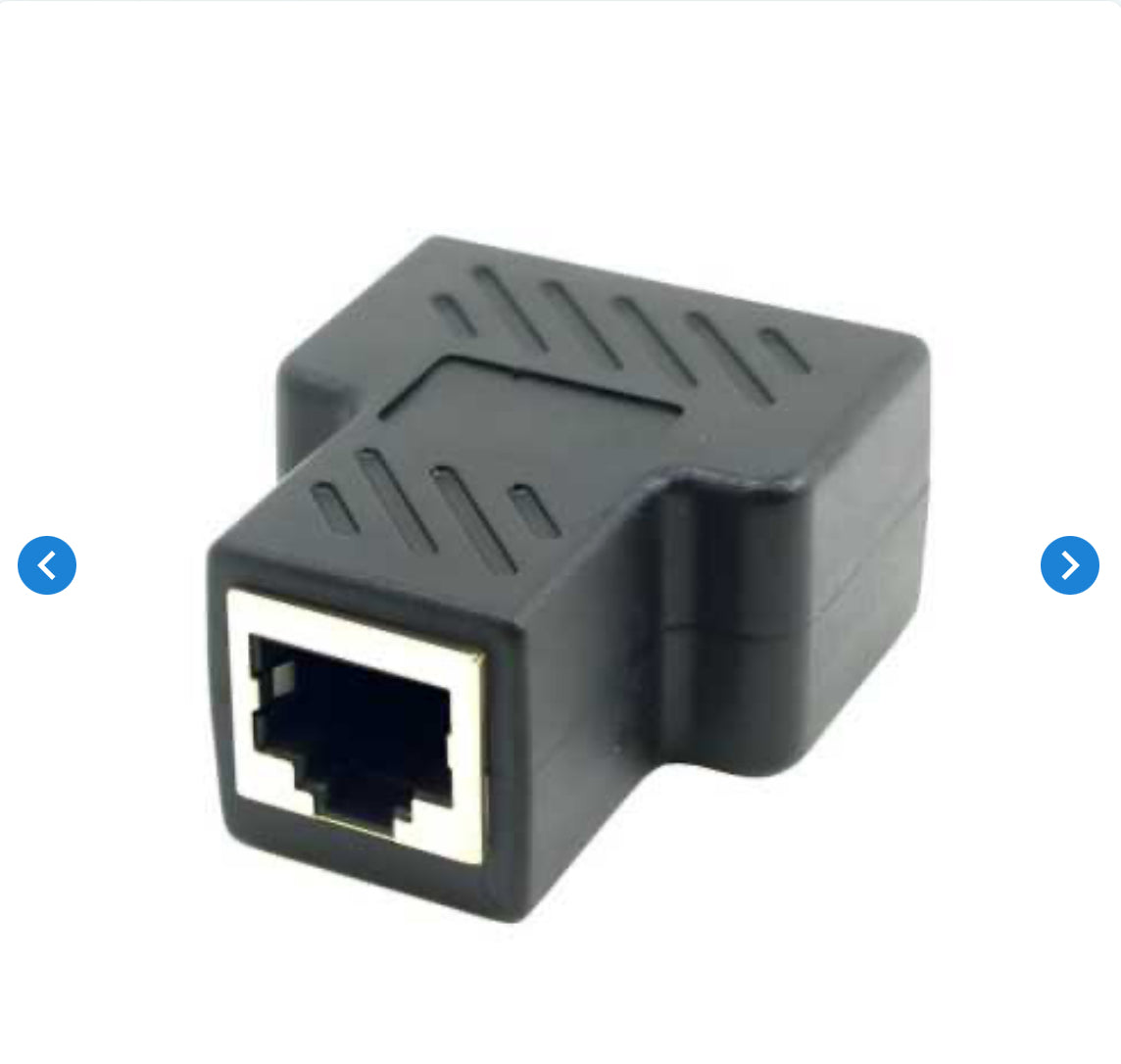 Extension de Câble Réseau CAT6 RJ45 et Adaptateur Double - Noir