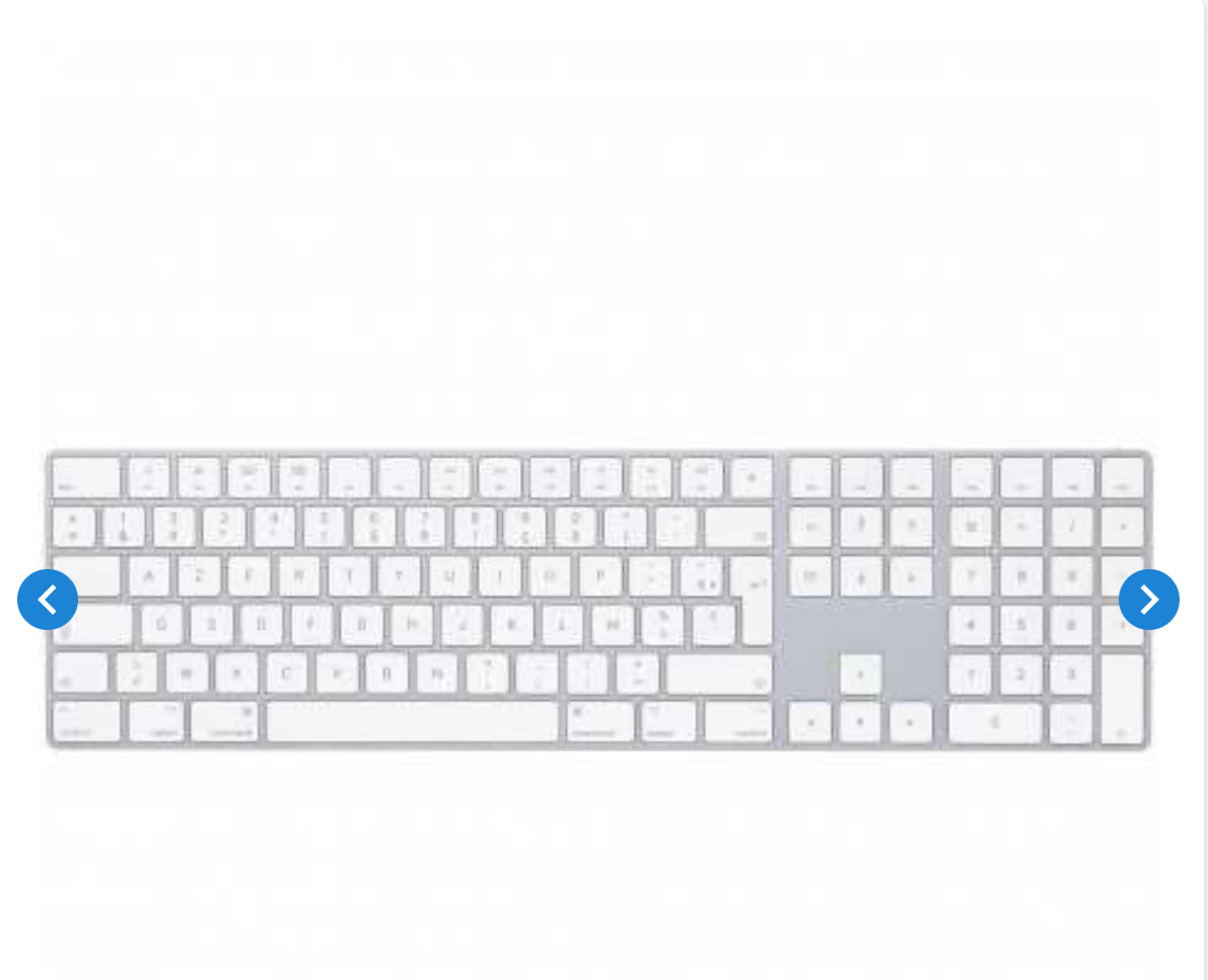 Clavier Bluetooth Magic Keyboard avec pavé numérique - Français AZERTY - Argent (Apple ) Originale