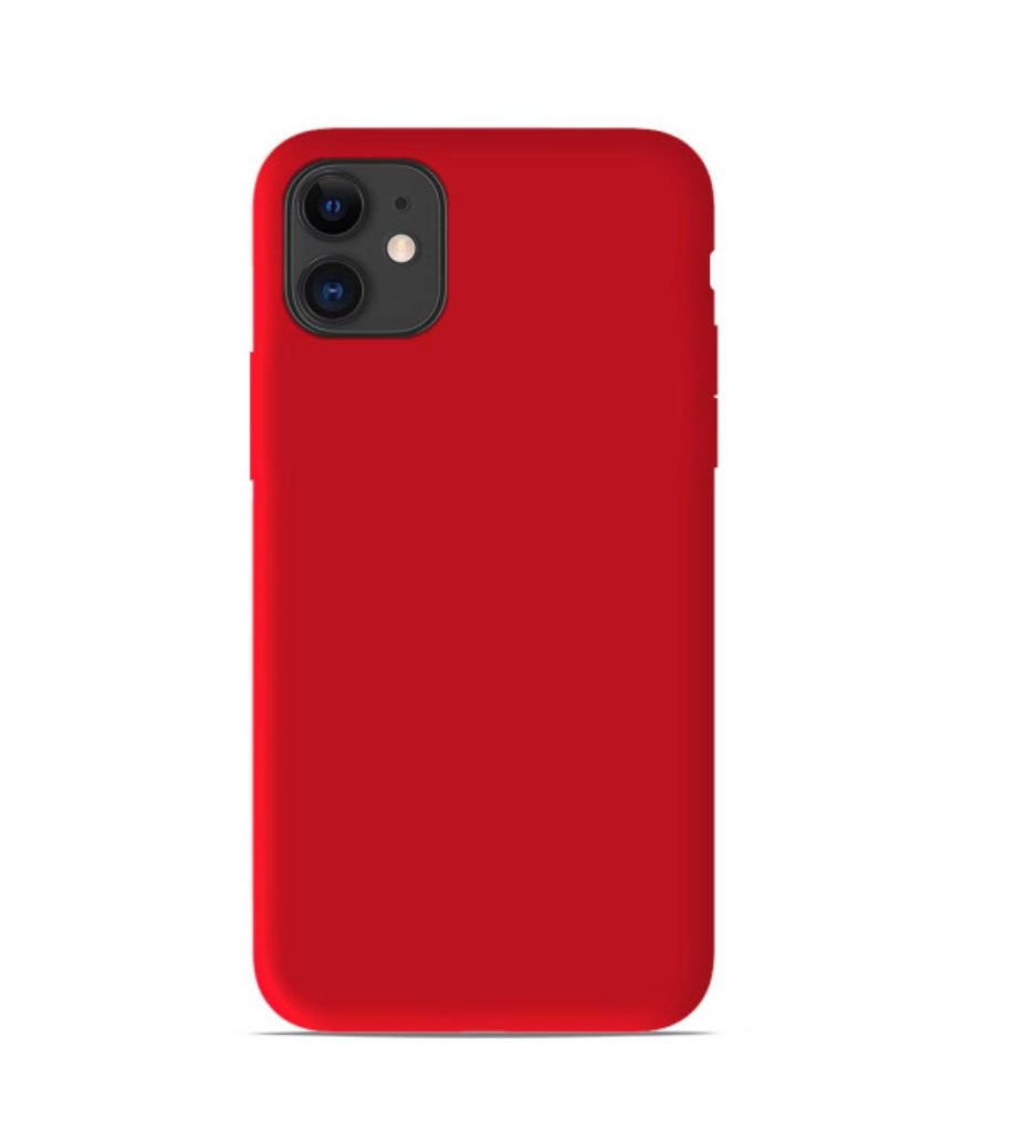 Coque Silicone unie mat Rouge Apple