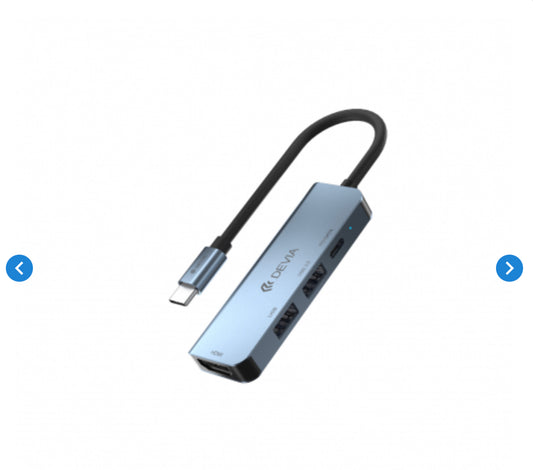 HUB (Actualisé) Type-C 4 en 1 - DEVIA - HDMI + USB3.0 * 2 + PD