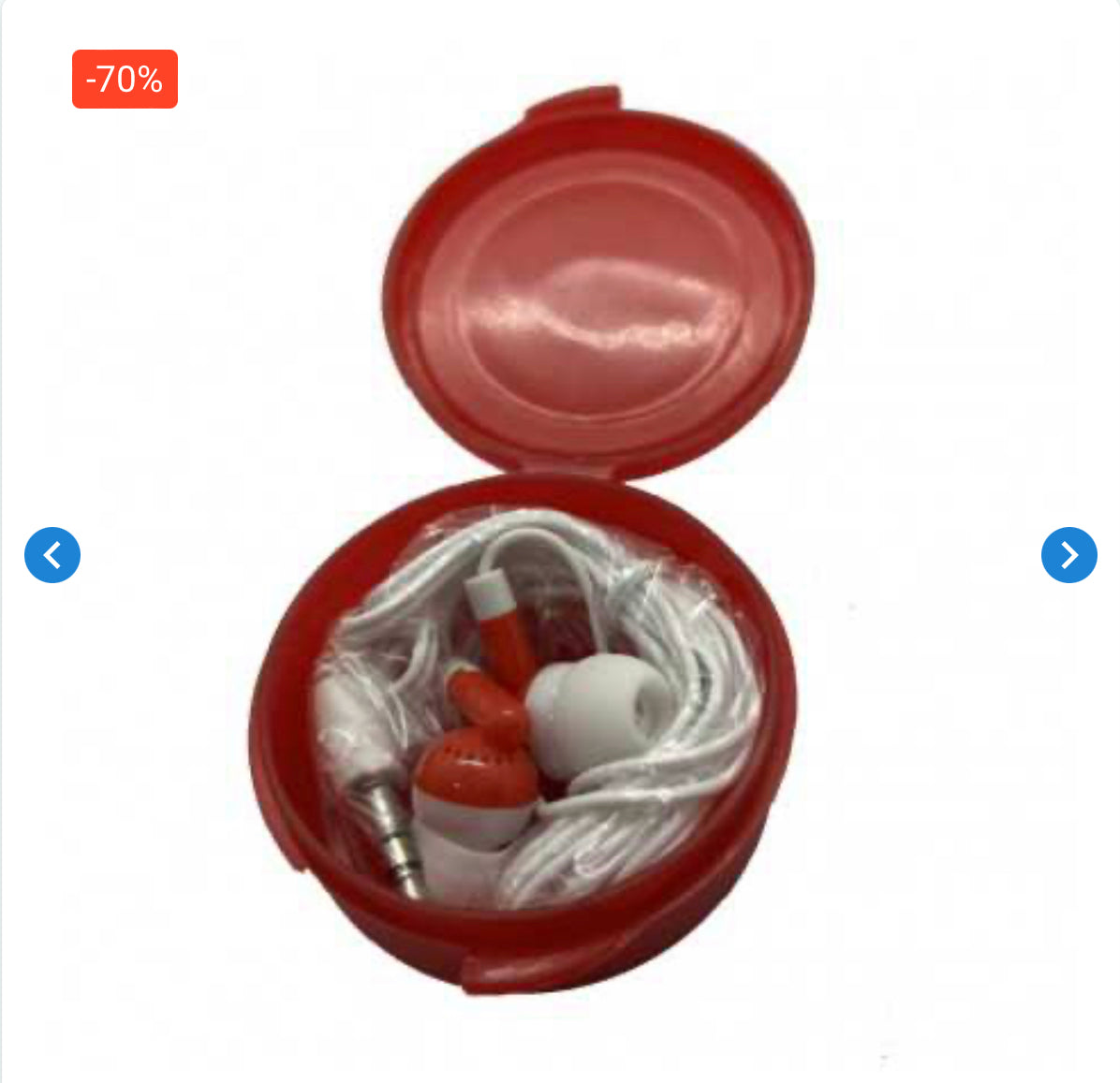 Ecouteurs Filaires Jack 3.5mm - Pixika - Intra Auriculaire + Boîte de Rangement - Rouge