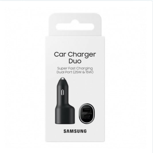 Chargeur allume-cigare USB-C + USB-A Samsung 45W+15W EP-L5300XBEGWW - Noir - Retail Box (Origine)