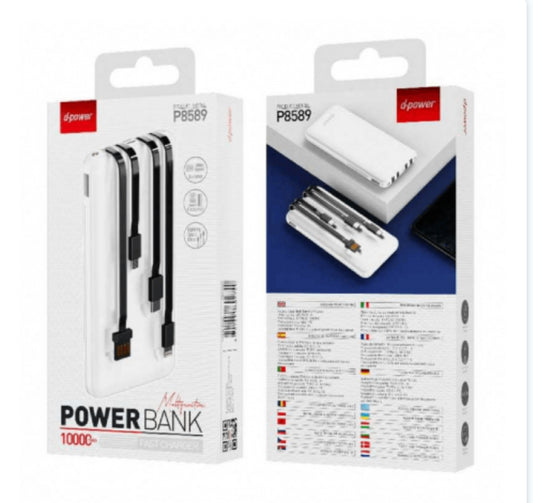 Power Bank 10000mAh - D-power P8589 - Blanc