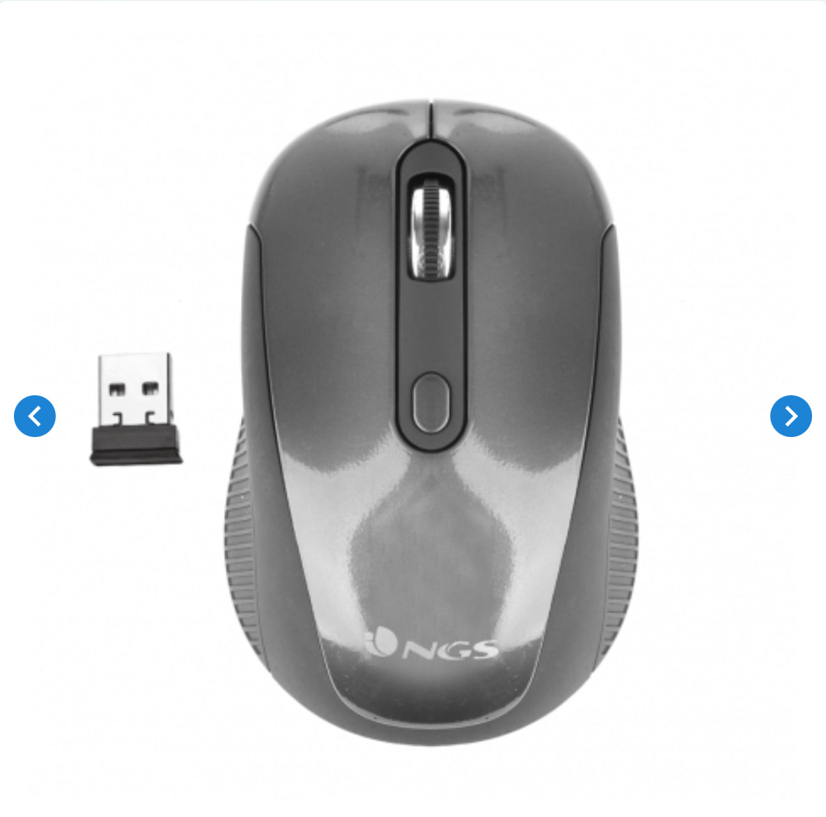 Souris Optique Sans Fils NGS Haze Grey 2,4 GHZ Avec Nano Récepteur - 800/1600 DPI - Gris