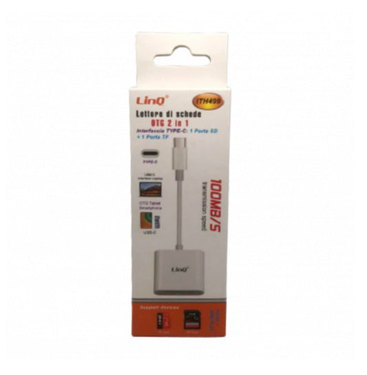 Lecteur de cartes Micro-SD/TF 2 en 1 USB-C LinQ ITH499