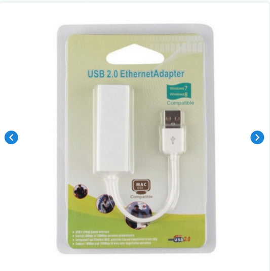 Adaptateur USB 3.0 vers RJ45, Lan Ethernet Gigabit, 10/100/1000Mbps - Blanc