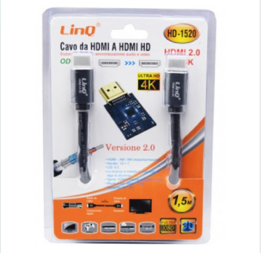 Câble HDMI Mâle / HDMI HD Mâle 1,5m LinQ HD-1520