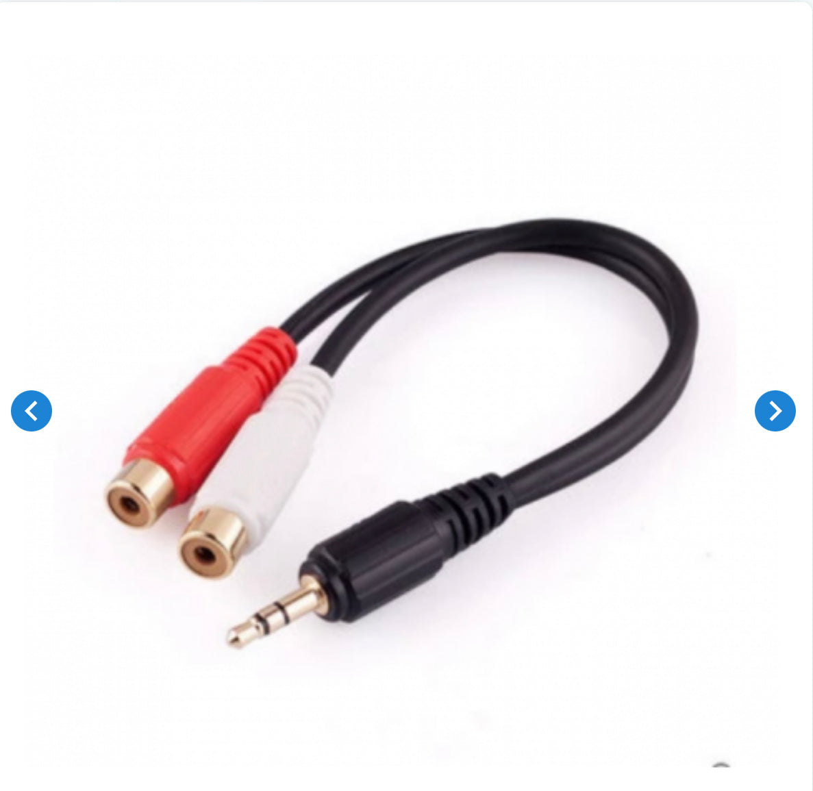 Câble Audio Jack 3.5mm Mâle / 2 RCA Femelles Nylon Tressé 30cm LinQ M3R2