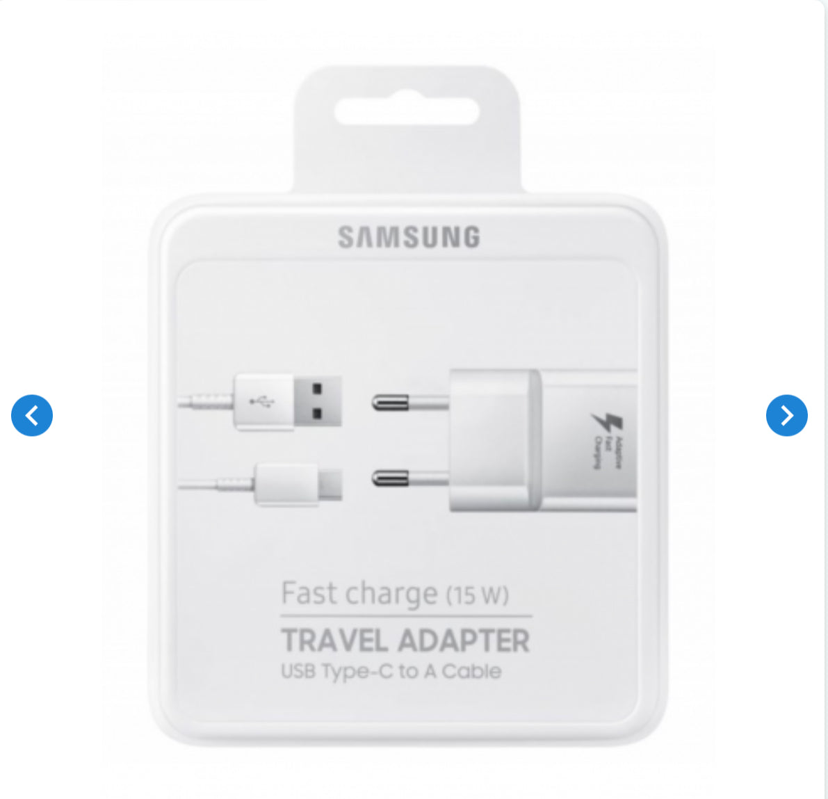 Kit Chargeur Type-C / USB Samsung 15W Blanc - Retail Box (Origine)