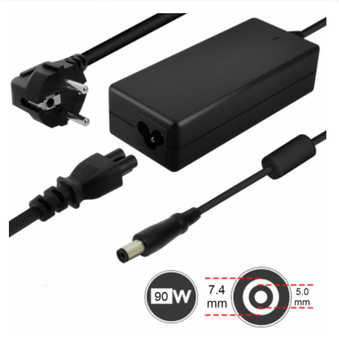 Chargeur Secteur PC Dell 90W / 19.5V 4.62A Embout 7.4*5.0mm