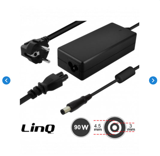 Chargeur Secteur PC DELL 90W / 19.5V 4.62A Embout 4.5*3mm LinQ DL90W2