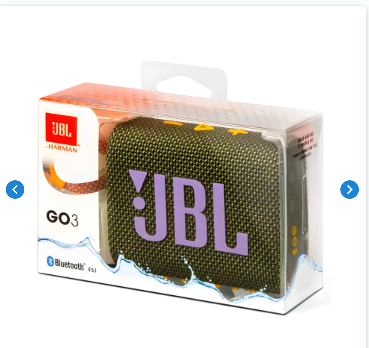 Enceinte Bluetooth Portable JBL Go 3 Vert IP67 5H