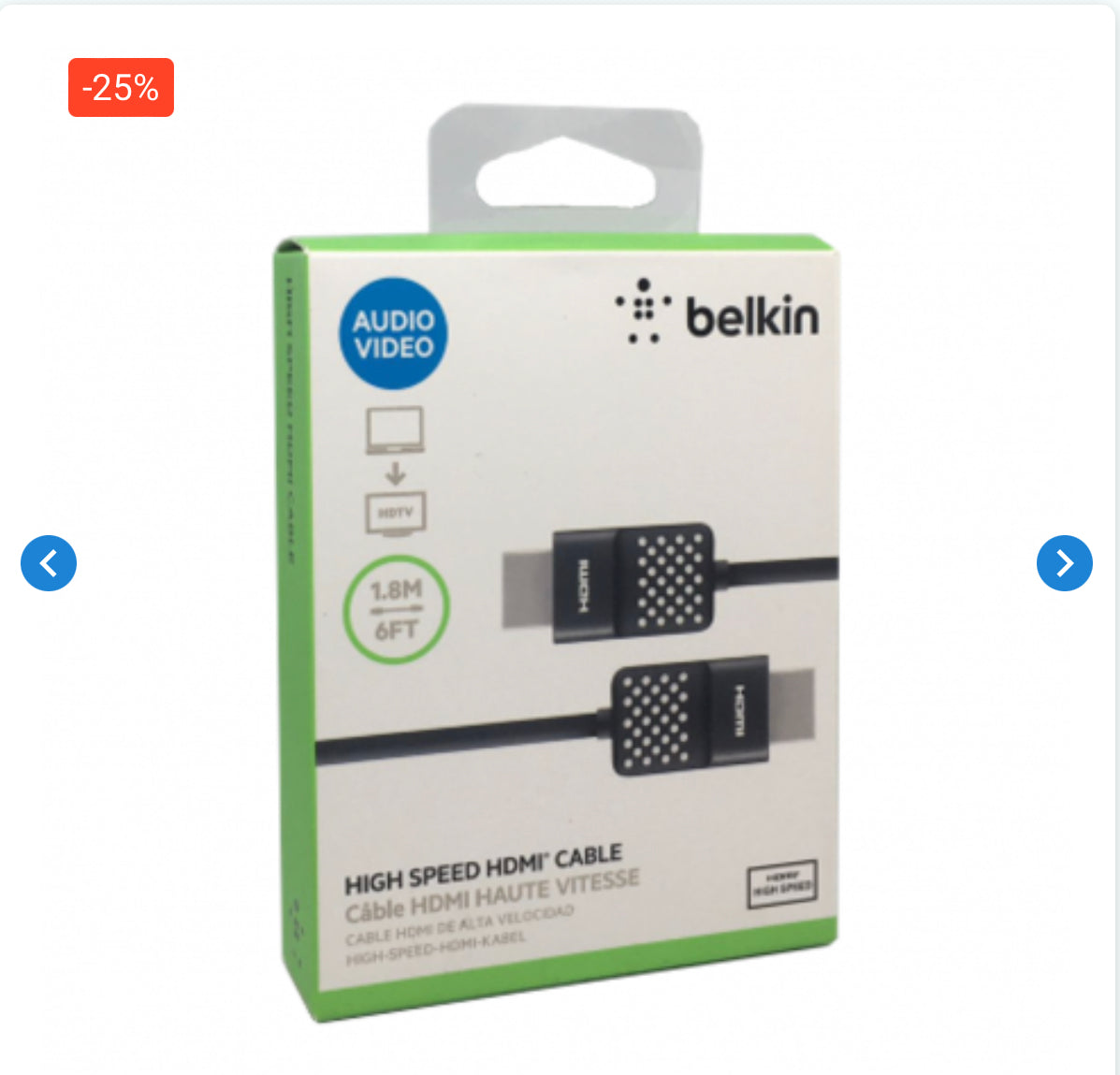 Câble HDMI Mâle / HDMI Mâle 4K - 1.8M BELKIN