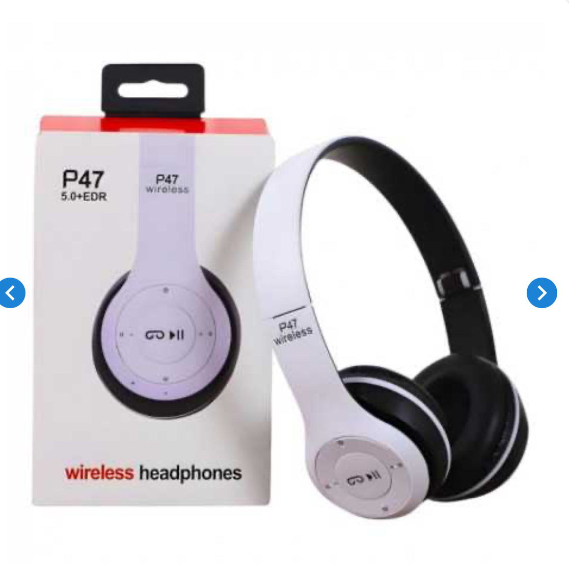 Casque Stéréo Bluetooth P47 - Blanc