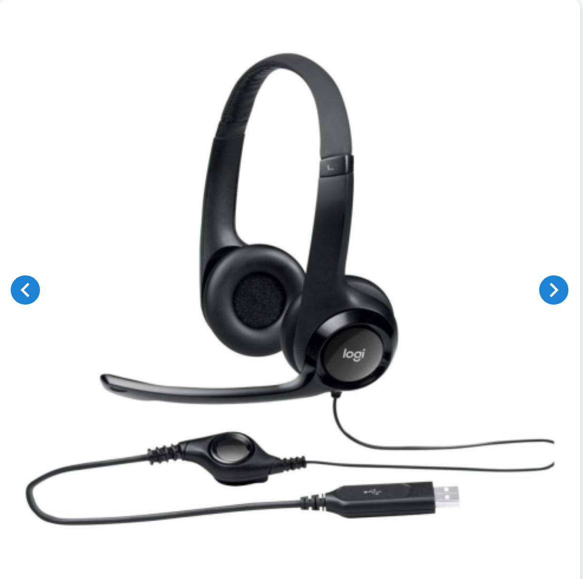 Casque Filaire pour PC/Ordinateur Portable Avec Microphone Antibruit USB-A Logitech H390 - Noir