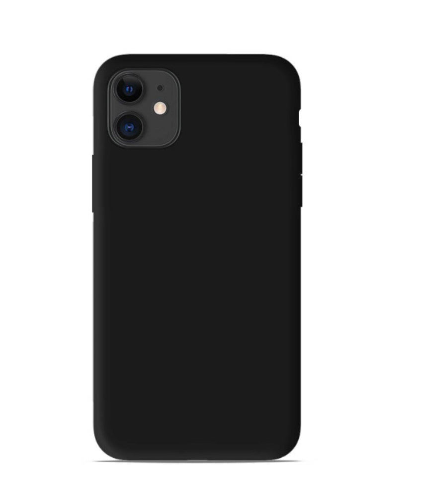 Coque Silicone unie mat Noir Apple