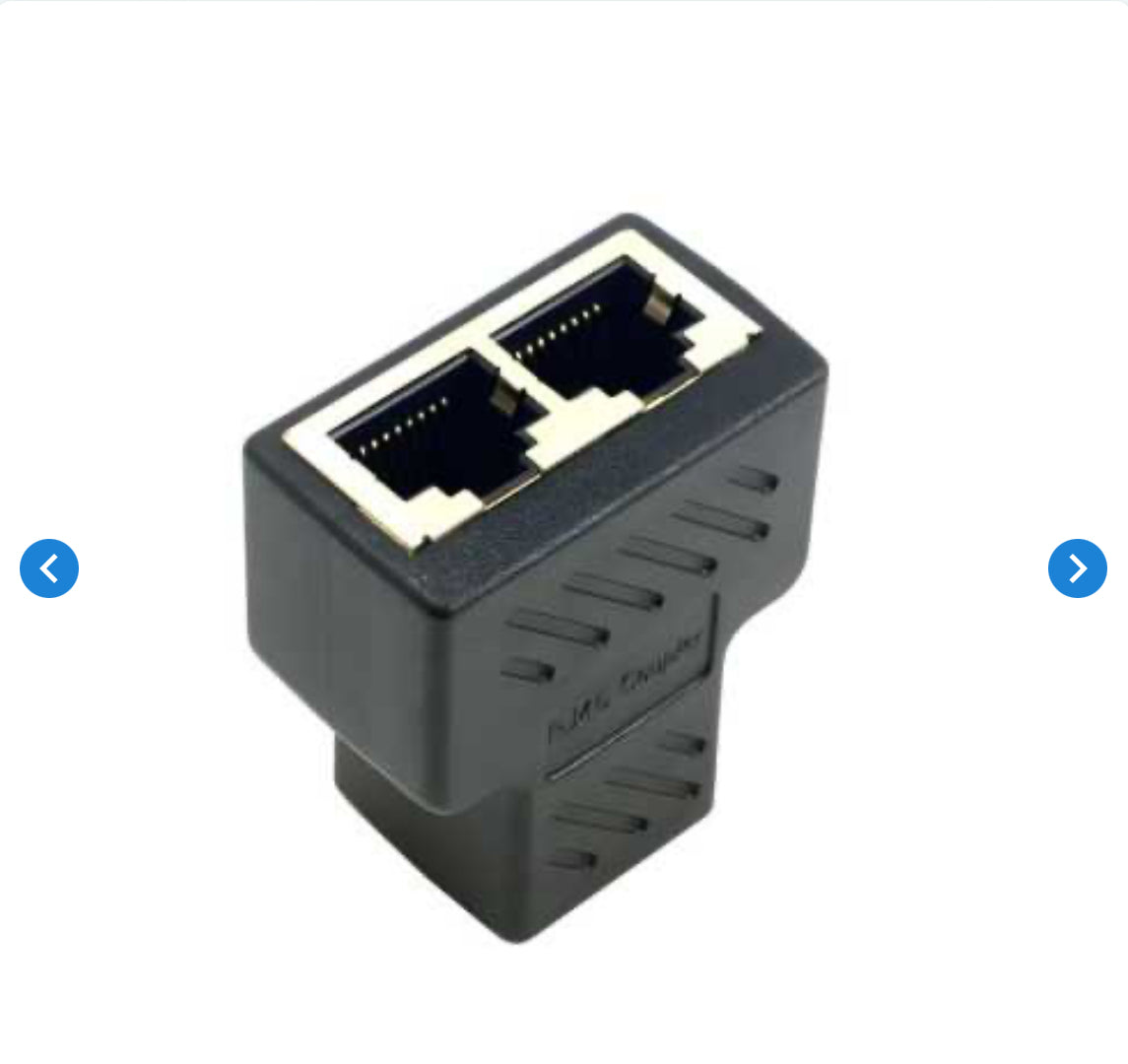 Extension de Câble Réseau CAT6 RJ45 et Adaptateur Double - Noir