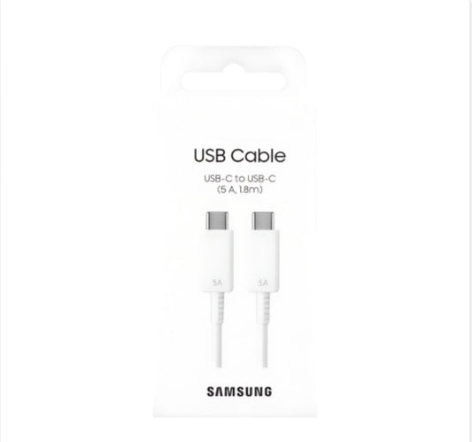 Câble Type-C / Type-C Samsung EP-DX510JWEGEU 5A - 1.8M - Blanc - Retail Box (Origine)