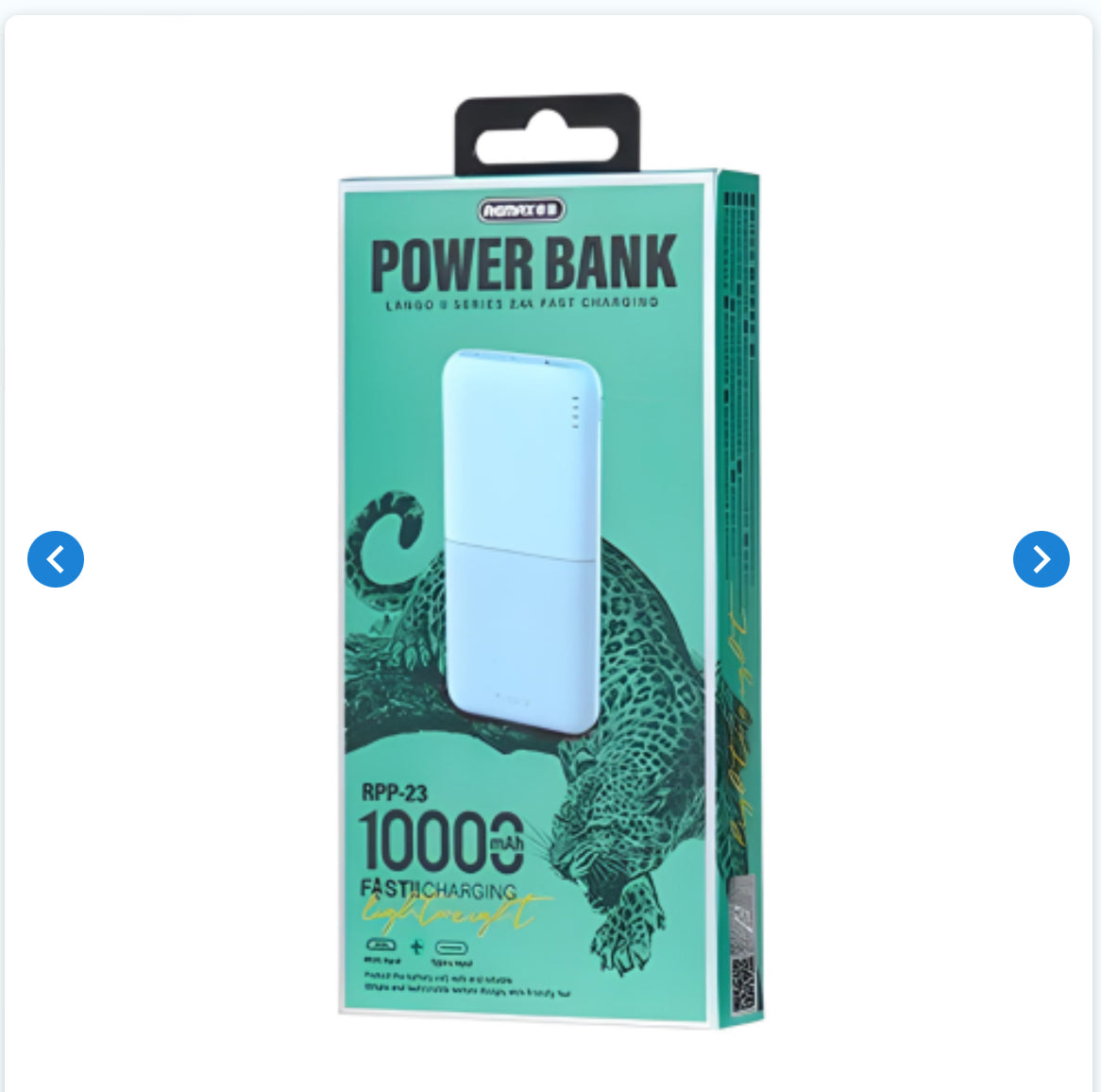 Power Bank 10000mAh RPP-23 REMAX - Bleu