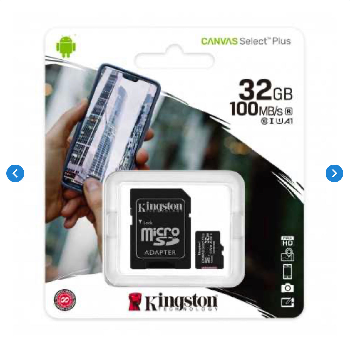 Carte Mémoire Kingston Canvas Select Plus 32 Go - Micro SDHC + Adaptateur SD (Origine)